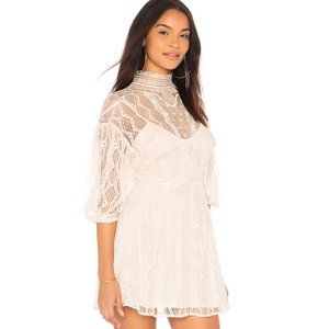 FREE PEOPLE Bittersweet Cream Lace Mini Dress